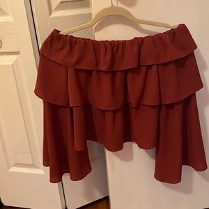 Off the shoulder rust top